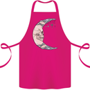 Steampunk Moon Skull Cotton Apron 100% Organic Pink