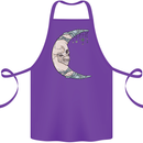 Steampunk Moon Skull Cotton Apron 100% Organic Purple