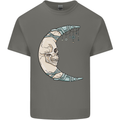 Steampunk Moon Skull Kids T-Shirt Childrens Charcoal