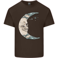 Steampunk Moon Skull Kids T-Shirt Childrens Chocolate