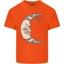 Steampunk Moon Skull Kids T-Shirt Childrens Orange
