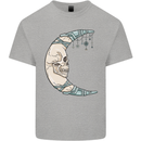 Steampunk Moon Skull Kids T-Shirt Childrens Sports Grey