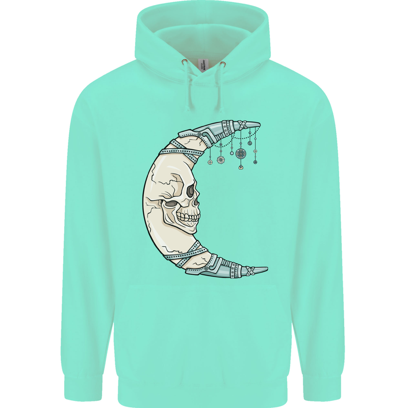 Steampunk Moon Skull Mens 80% Cotton Hoodie Peppermint