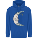 Steampunk Moon Skull Mens 80% Cotton Hoodie Royal Blue