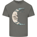 Steampunk Moon Skull Mens Cotton T-Shirt Tee Top Charcoal