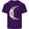 Steampunk Moon Skull Mens Cotton T-Shirt Tee Top Purple