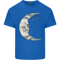 Steampunk Moon Skull Mens Cotton T-Shirt Tee Top Royal Blue