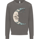 Steampunk Moon Skull Mens Sweatshirt Jumper Charcoal