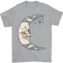 Steampunk Moon Skull Mens T-Shirt Cotton Gildan Sports Grey