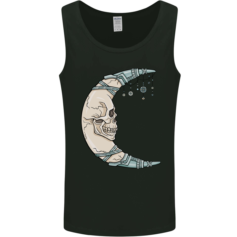 Steampunk Moon Skull Mens Vest Tank Top Black