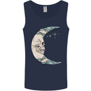 Steampunk Moon Skull Mens Vest Tank Top Navy Blue