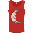 Steampunk Moon Skull Mens Vest Tank Top Red