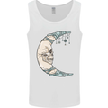 Steampunk Moon Skull Mens Vest Tank Top White