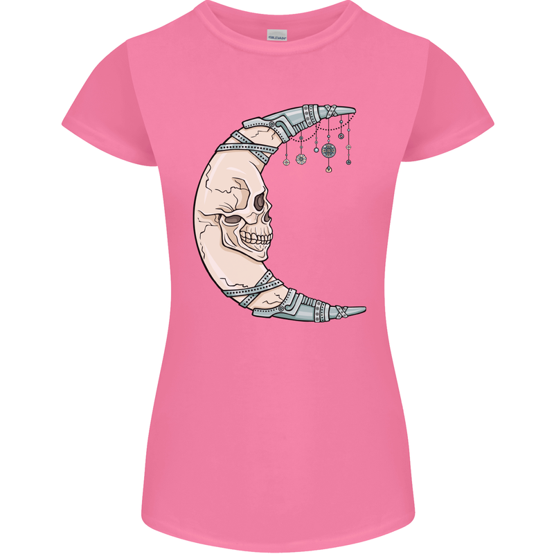 Steampunk Moon Skull Womens Petite Cut T-Shirt Azalea
