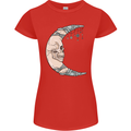 Steampunk Moon Skull Womens Petite Cut T-Shirt Red