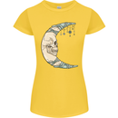 Steampunk Moon Skull Womens Petite Cut T-Shirt Yellow