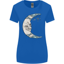 Steampunk Moon Skull Womens Wider Cut T-Shirt Royal Blue