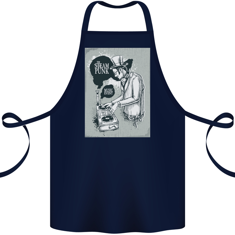 Steampunk Music Event Cotton Apron 100% Organic Navy Blue