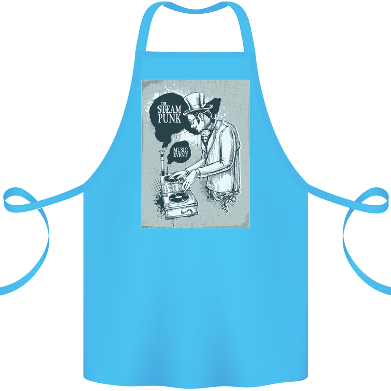 Steampunk Music Event Cotton Apron 100% Organic Turquoise