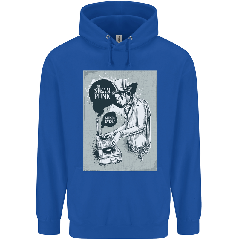 Steampunk Music Event Mens 80% Cotton Hoodie Royal Blue