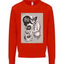 Steampunk Music Event Mens Sweatshirt Jumper Bright Red
