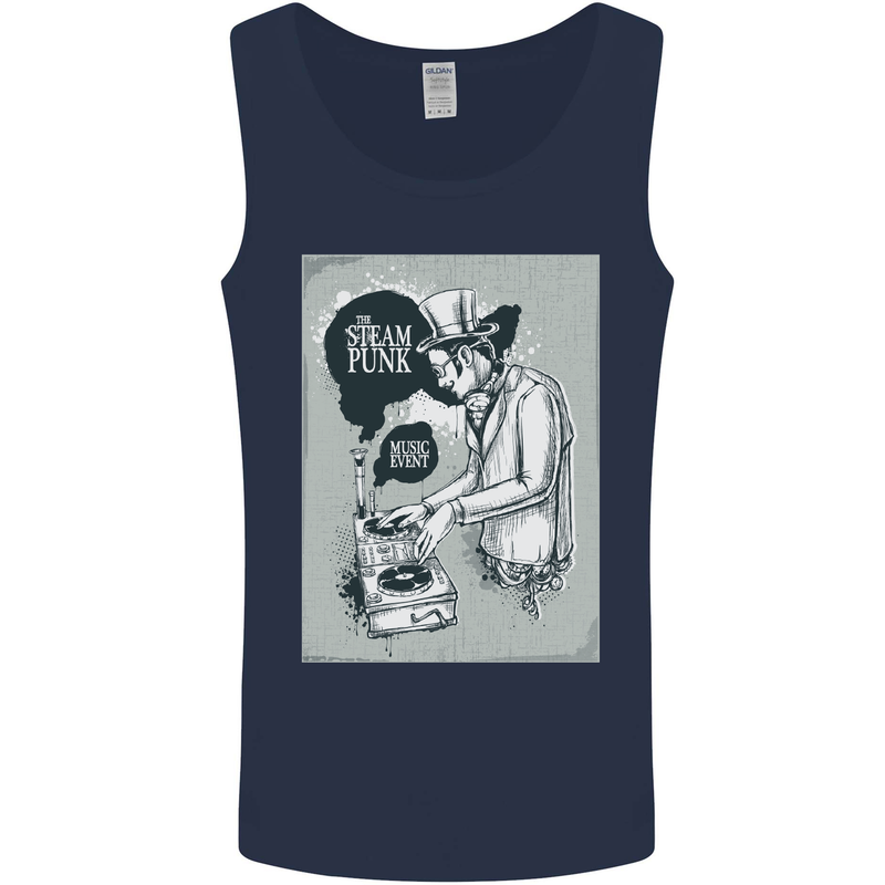 Steampunk Music Event Mens Vest Tank Top Navy Blue