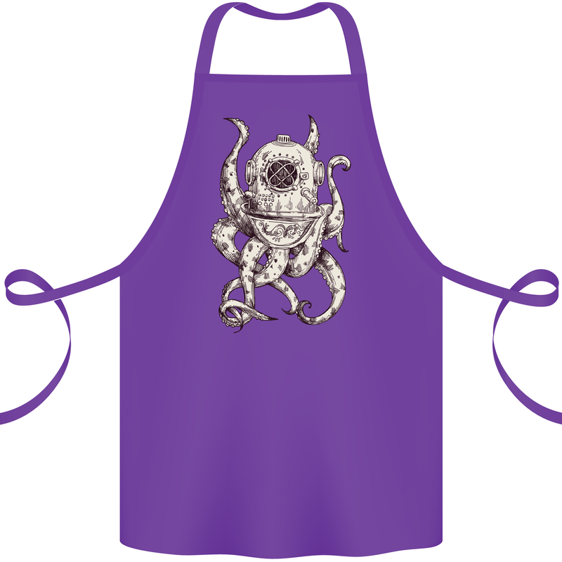 Steampunk Octopus Kraken Cthulhu Cotton Apron 100% Organic Purple