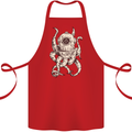 Steampunk Octopus Kraken Cthulhu Cotton Apron 100% Organic Red