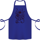 Steampunk Octopus Kraken Cthulhu Cotton Apron 100% Organic Royal Blue