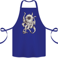 Steampunk Octopus Kraken Cthulhu Cotton Apron 100% Organic Royal Blue
