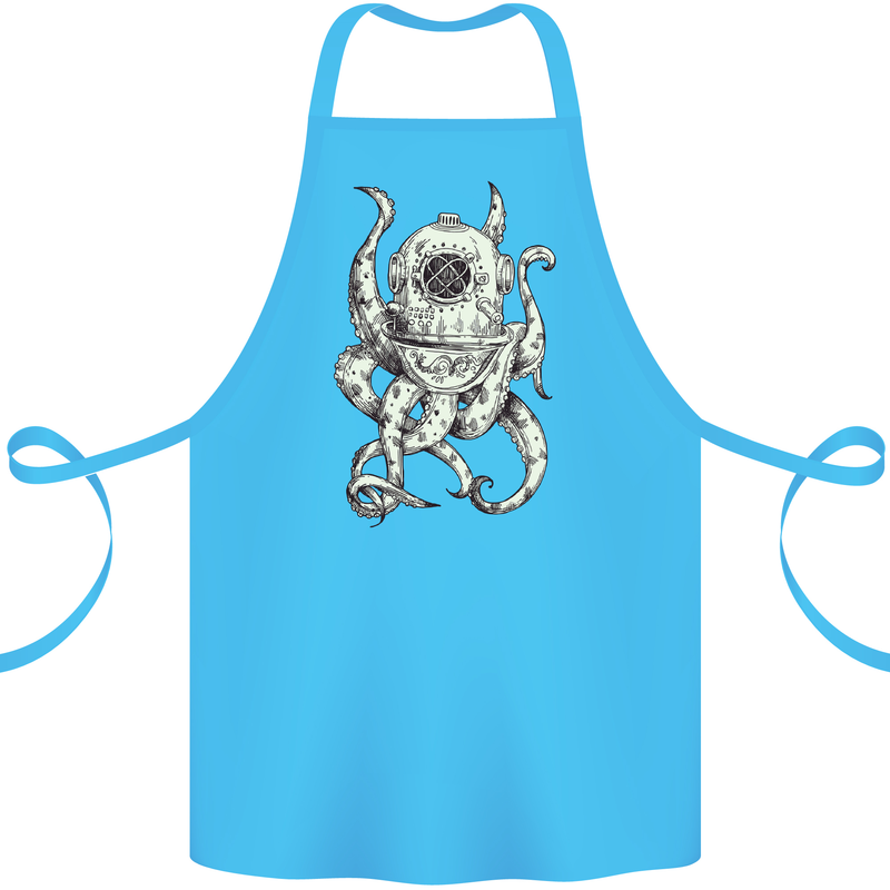 Steampunk Octopus Kraken Cthulhu Cotton Apron 100% Organic Turquoise
