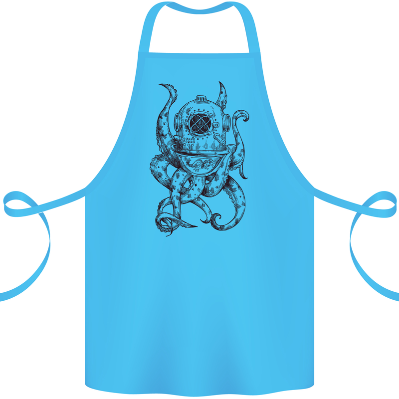 Steampunk Octopus Kraken Cthulhu Cotton Apron 100% Organic Turquoise