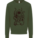 Steampunk Octopus Kraken Cthulhu Kids Sweatshirt Jumper Forest Green