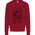 Steampunk Octopus Kraken Cthulhu Kids Sweatshirt Jumper Red