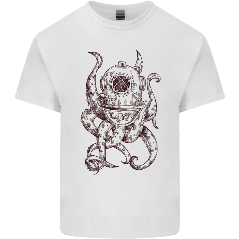 Steampunk Octopus Kraken Cthulhu Kids T-Shirt Childrens White