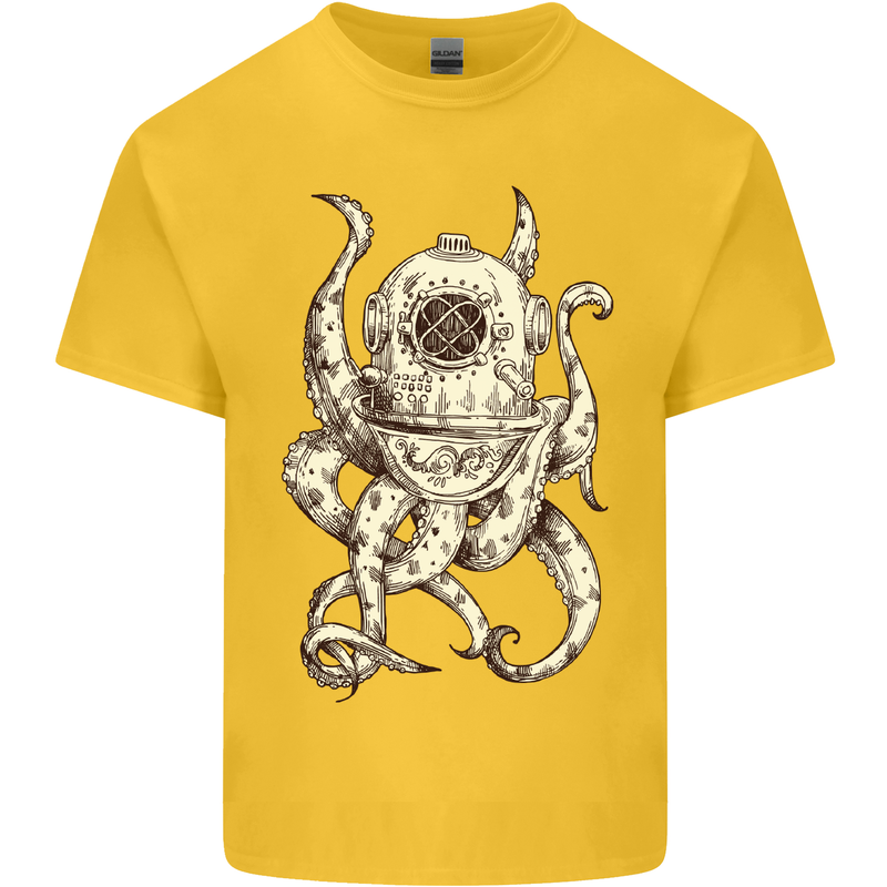 Steampunk Octopus Kraken Cthulhu Kids T-Shirt Childrens Yellow