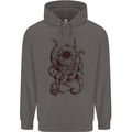 Steampunk Octopus Kraken Cthulhu Mens 80% Cotton Hoodie Charcoal