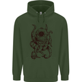 Steampunk Octopus Kraken Cthulhu Mens 80% Cotton Hoodie Forest Green