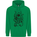 Steampunk Octopus Kraken Cthulhu Mens 80% Cotton Hoodie Irish Green
