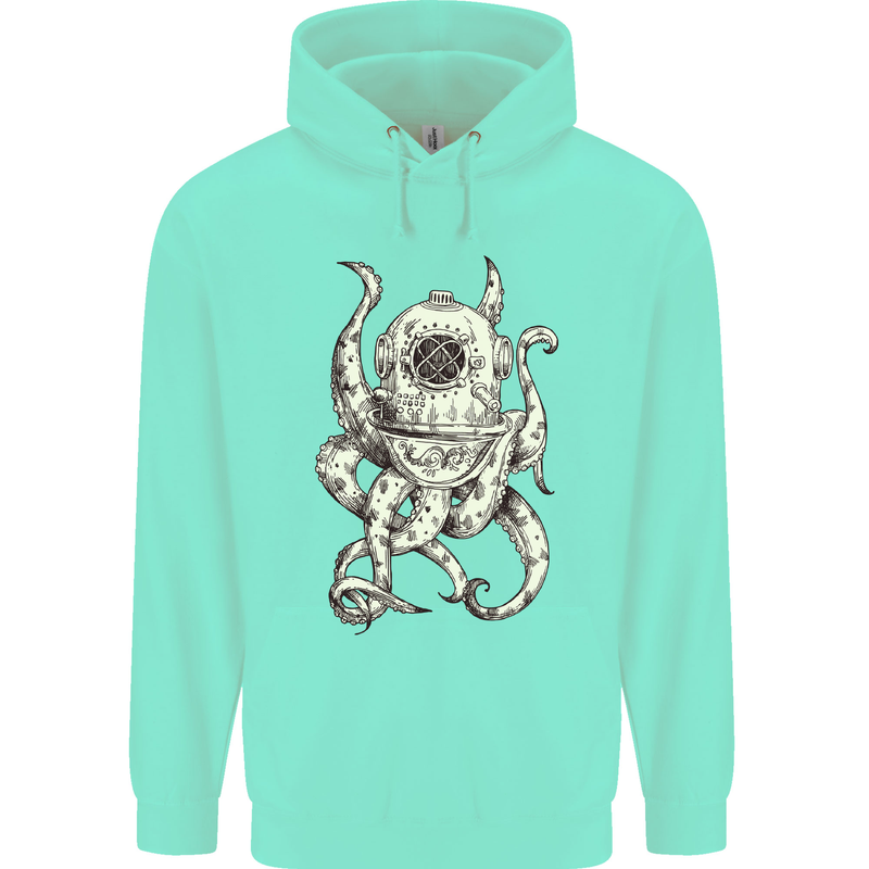 Steampunk Octopus Kraken Cthulhu Mens 80% Cotton Hoodie Peppermint