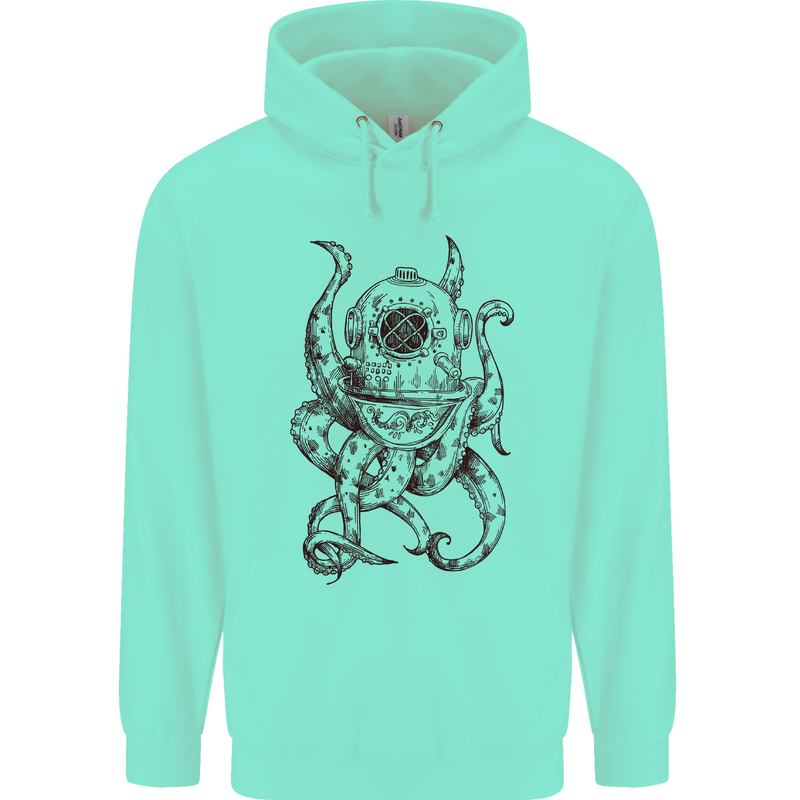 Steampunk Octopus Kraken Cthulhu Mens 80% Cotton Hoodie Peppermint