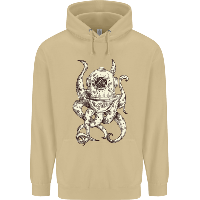 Steampunk Octopus Kraken Cthulhu Mens 80% Cotton Hoodie Sand