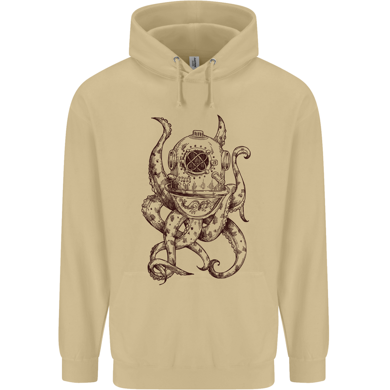 Steampunk Octopus Kraken Cthulhu Mens 80% Cotton Hoodie Sand