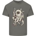 Steampunk Octopus Kraken Cthulhu Mens Cotton T-Shirt Tee Top Charcoal