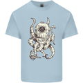 Steampunk Octopus Kraken Cthulhu Mens Cotton T-Shirt Tee Top Light Blue