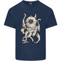 Steampunk Octopus Kraken Cthulhu Mens Cotton T-Shirt Tee Top Navy Blue