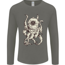 Steampunk Octopus Kraken Cthulhu Mens Long Sleeve T-Shirt Charcoal