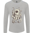 Steampunk Octopus Kraken Cthulhu Mens Long Sleeve T-Shirt Sports Grey