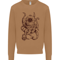 Steampunk Octopus Kraken Cthulhu Mens Sweatshirt Jumper Caramel Latte