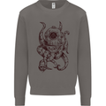 Steampunk Octopus Kraken Cthulhu Mens Sweatshirt Jumper Charcoal